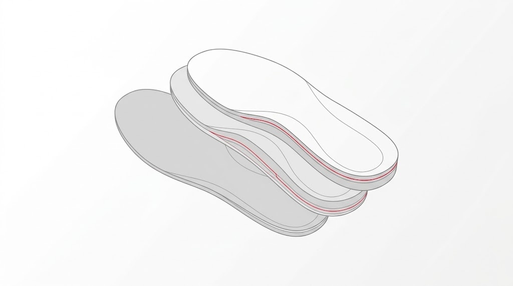厚みの違う中敷きを2枚並べた図