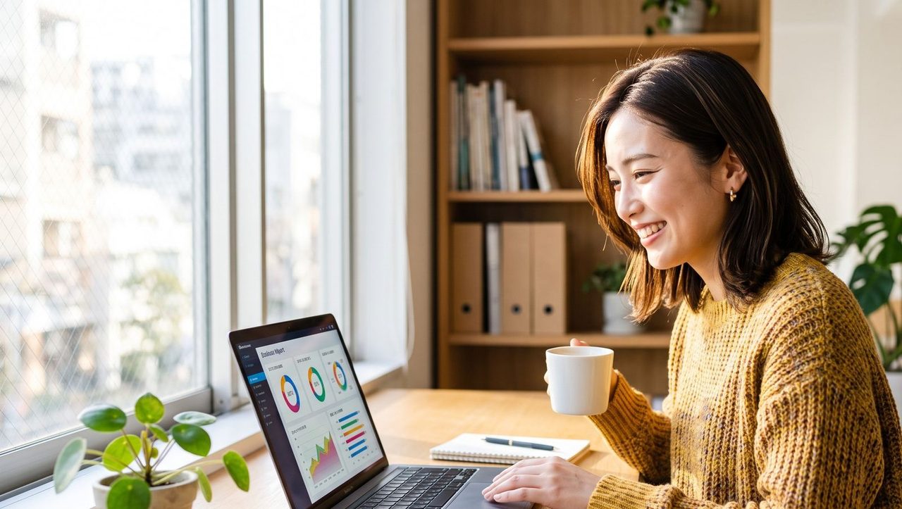 朝、コーヒーを片手に自動で届いた報告を確認する