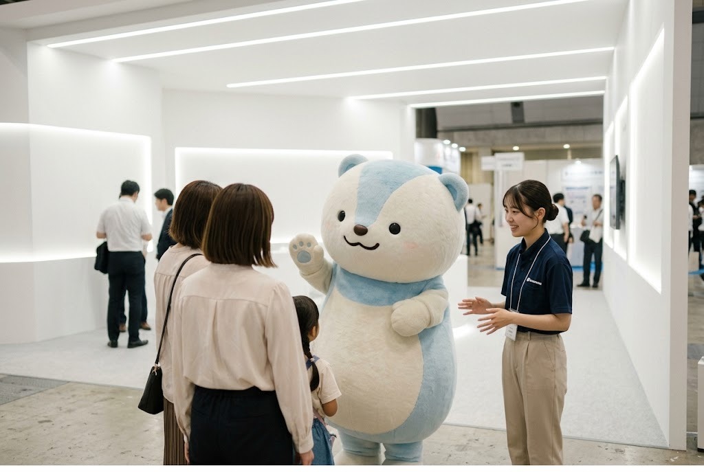 企業ブースでのゆるキャラ出演